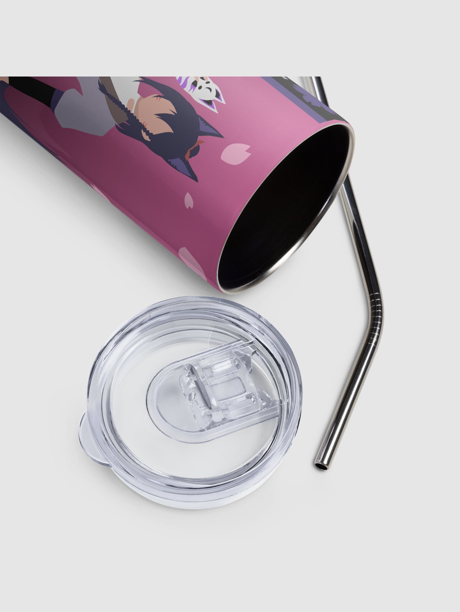 Stainless steel tumbler | Dark Mode | Pink Fade product image (3)