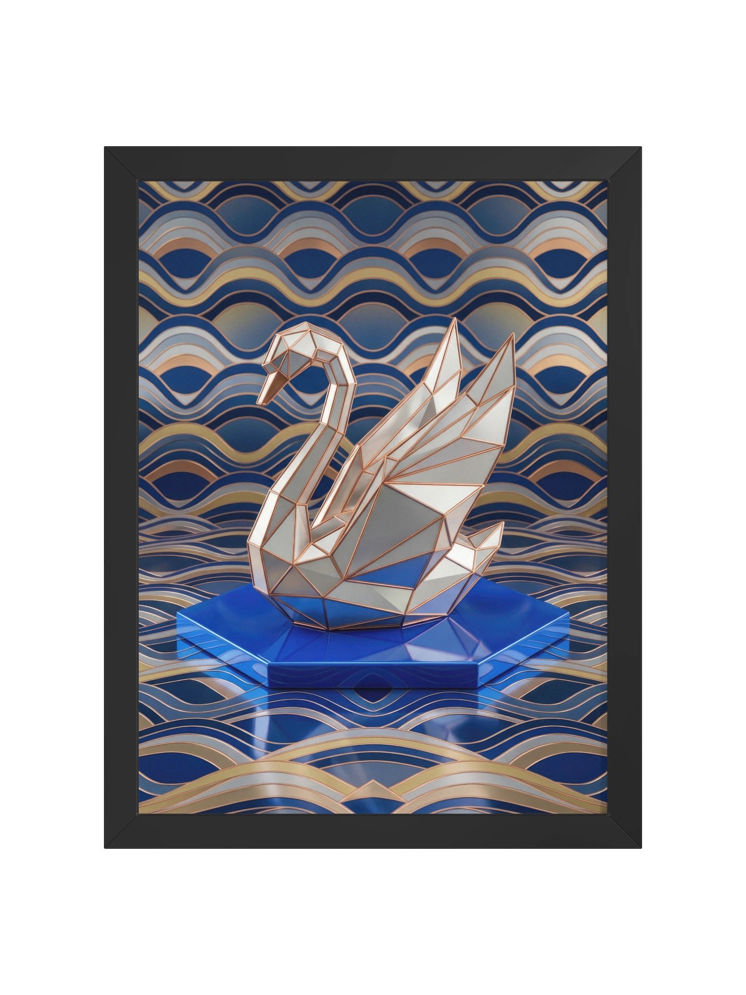 Geometric Swan Framed Poster - Neo-Deco Wall Art product image (1)