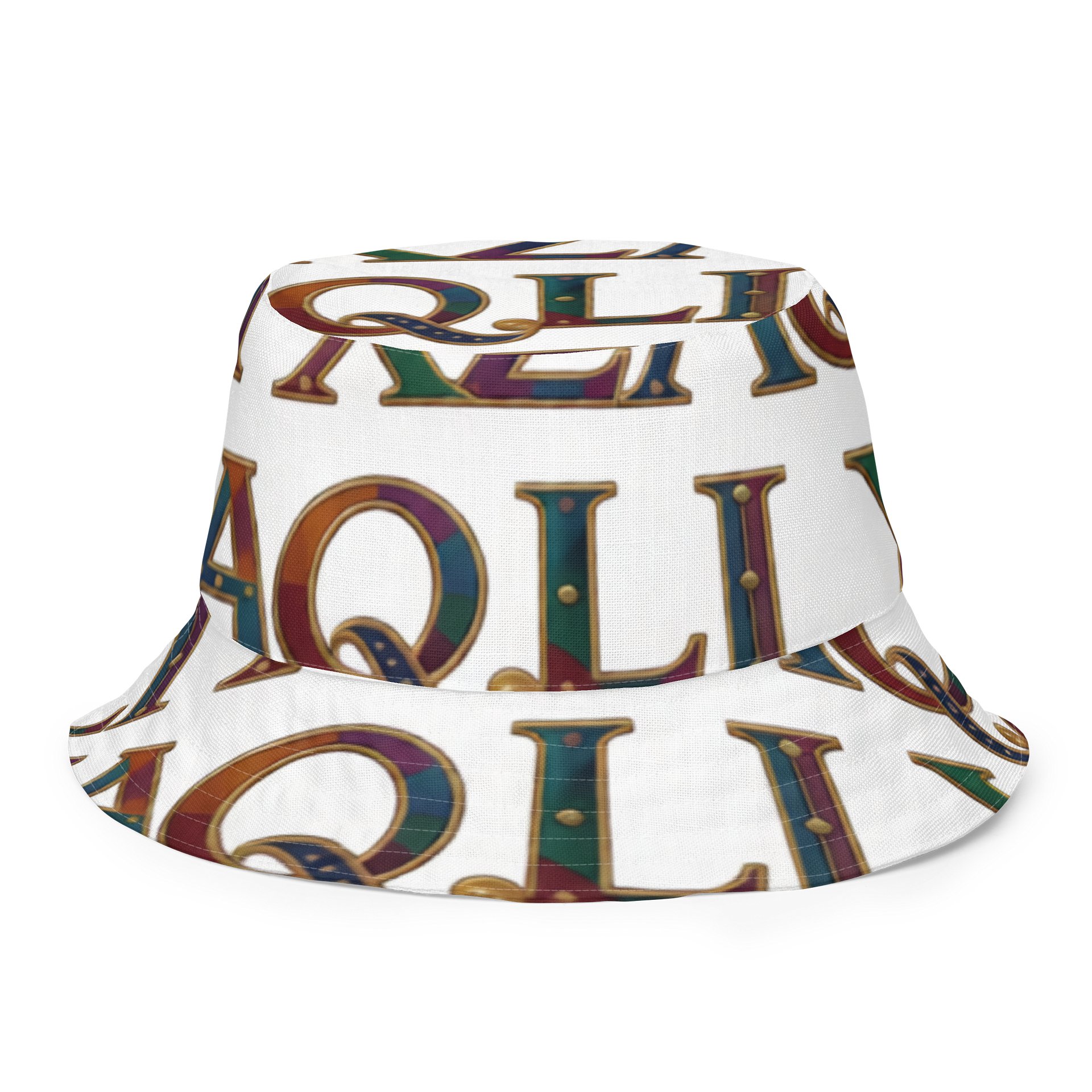 XZAQLI Monogram Bucket Hat (White) product image (1)