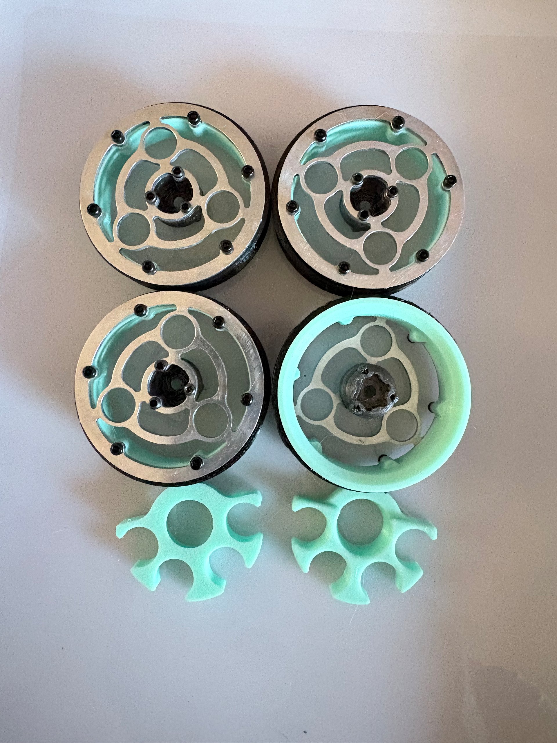 1.7" ( 44MM) High Clearance Wheels: "Sigil" (Mint/ Storm) product image (1)