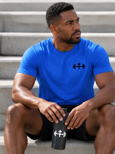 His House Mens Performance Crew Collar T-Shirt -Black Logo by His House