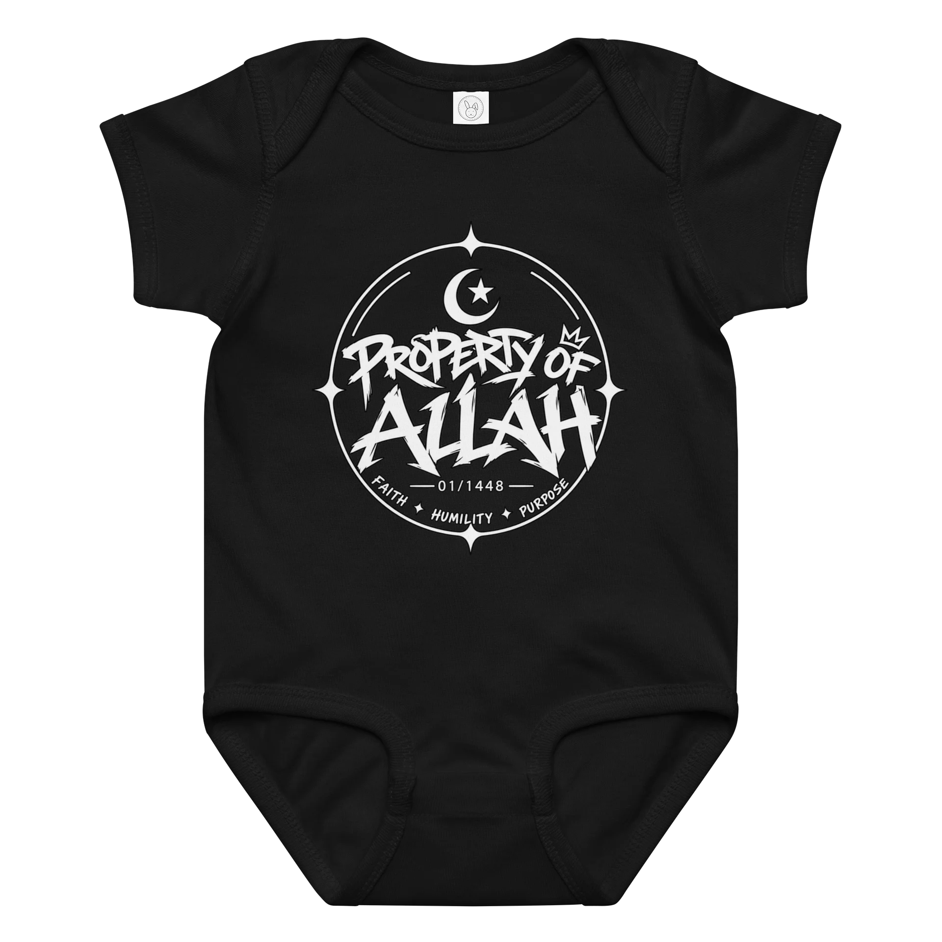 Property of Allah 01 Signature Short Sleeve Baby Bodysuit product image (3)