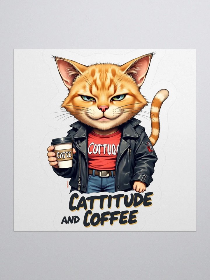 Cattitude and Coffee Kiss Cut Stickers product image (3)