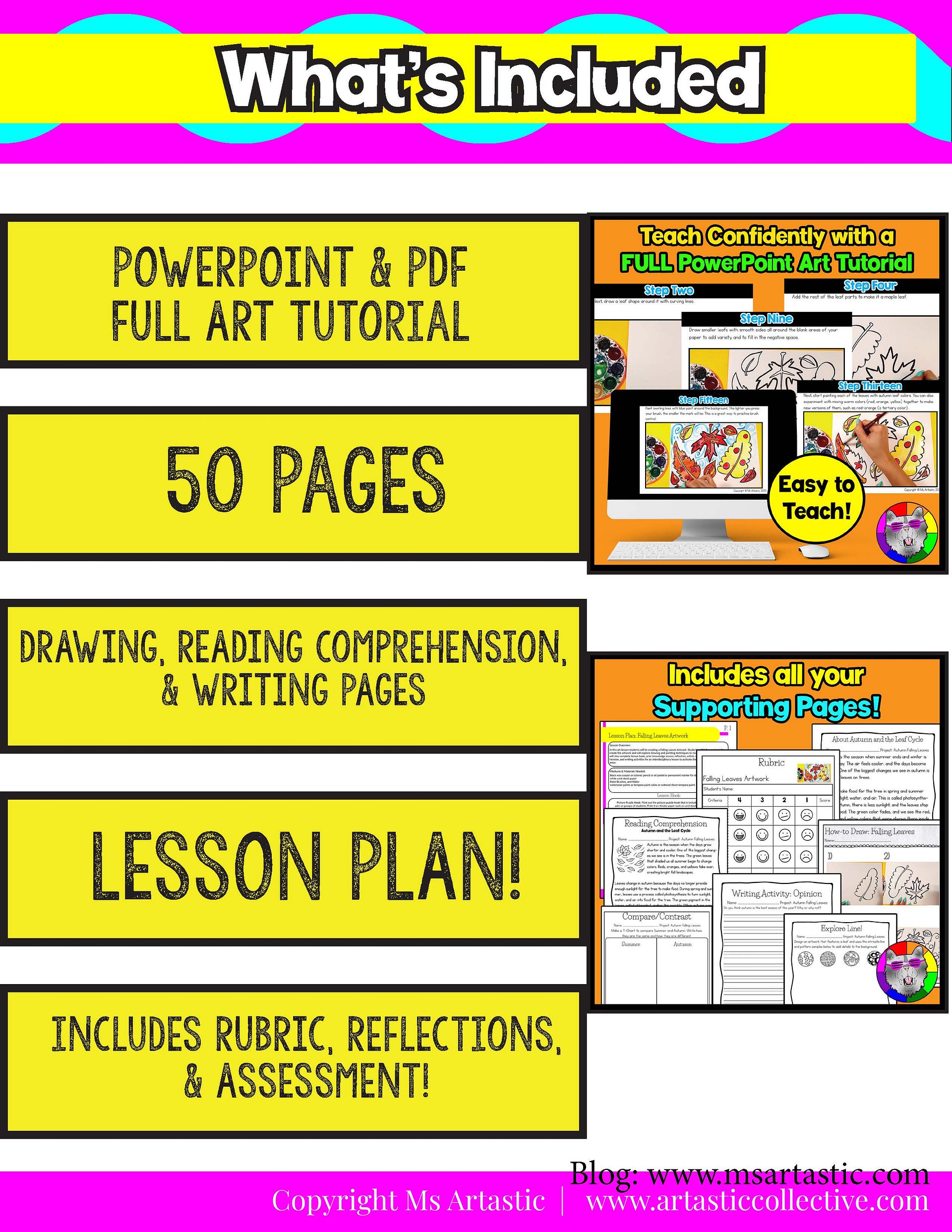 Autumn Art Lesson Autum Leaf Art Project Autumn Reading Wrinting Prompt Sub Plan product image (6)