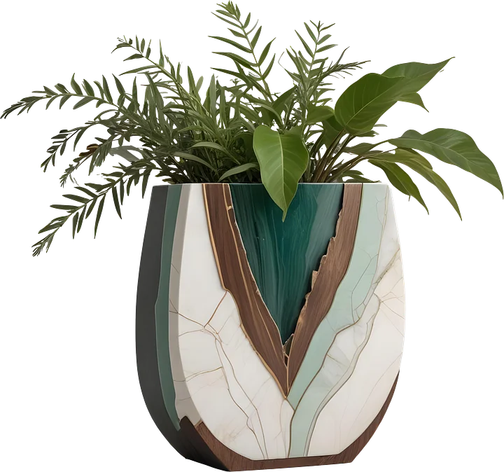 Luxe Botanique – Emerald Botanical Vase PNG product image (1)