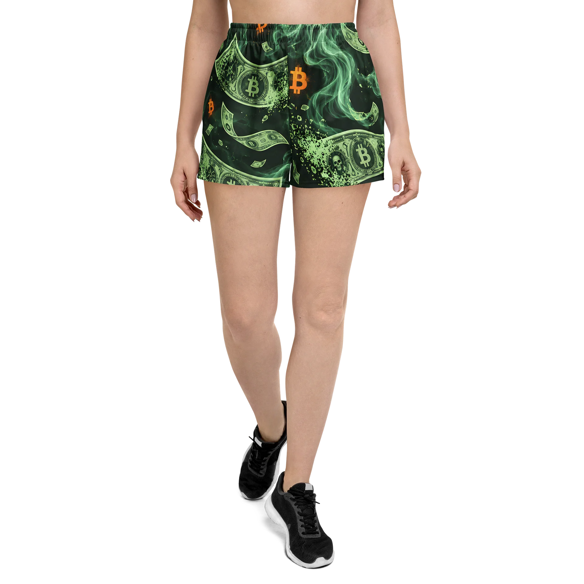 Ghost of Fiat — Bitcoin Halloween Athletic Shorts product image (1)