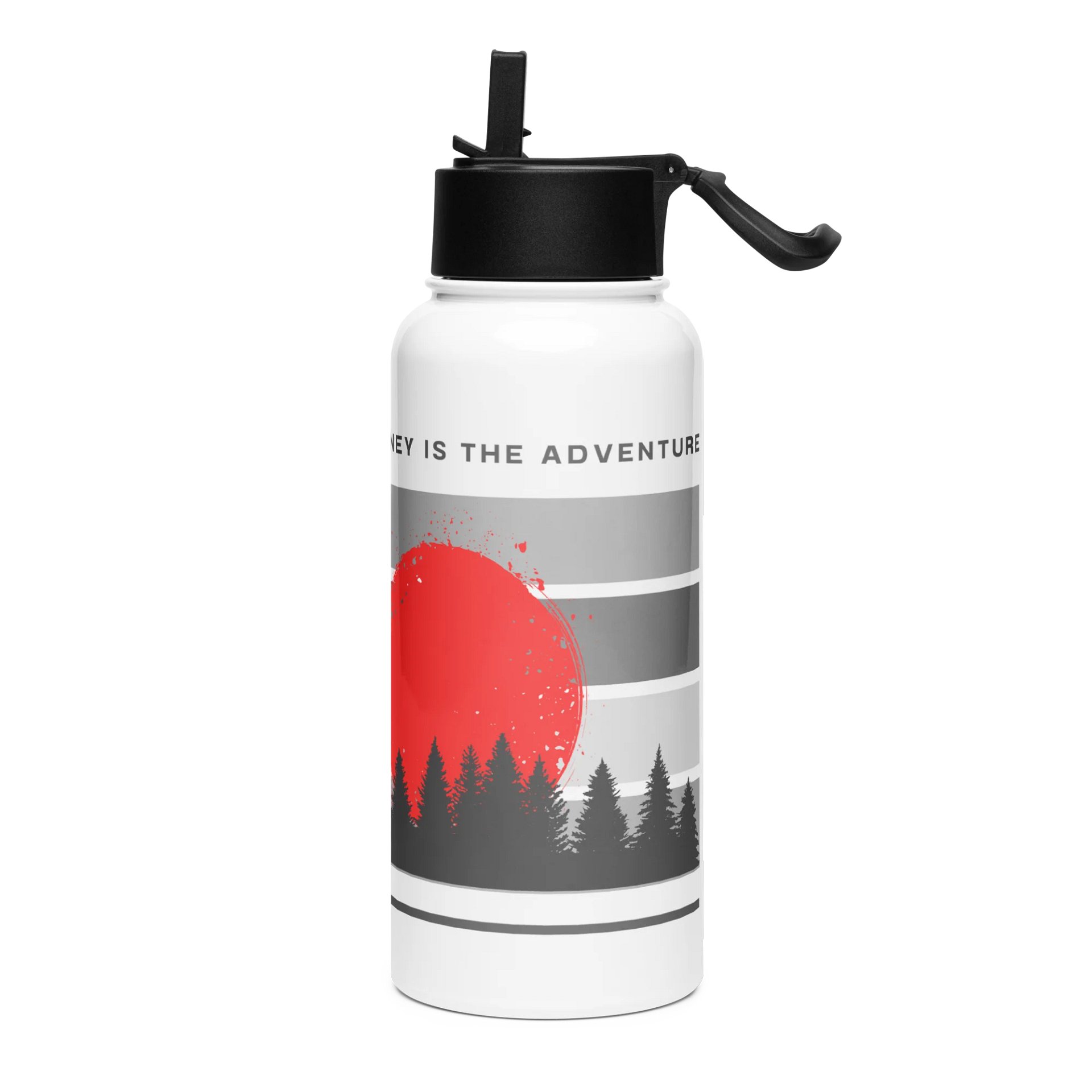 The Journey Is The Adventure - Stainless Steel Water Bottle w/ Straw Lid product image (3)