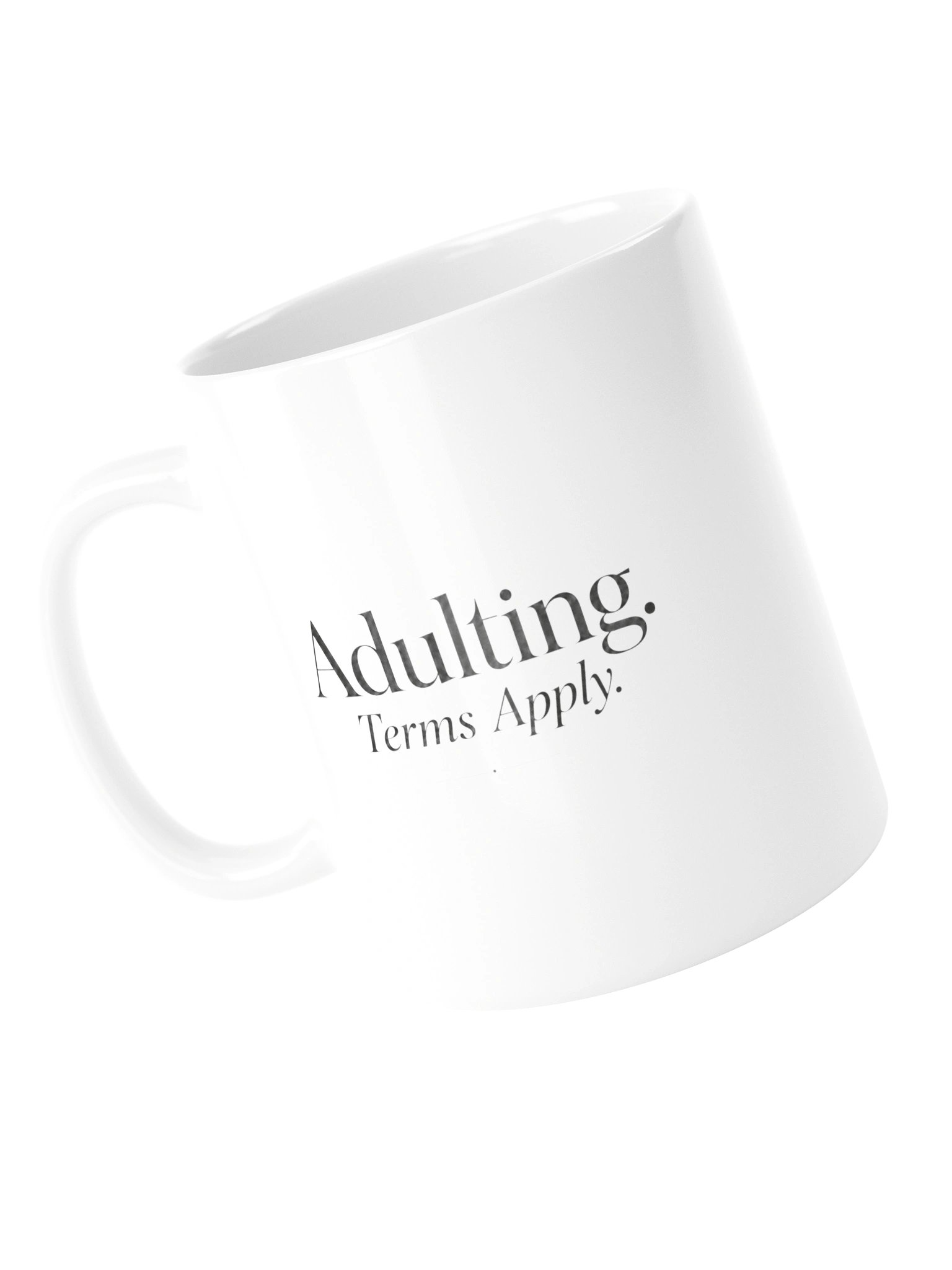 “Adulting. Terms Apply.” — 20 oz White Glossy Mug product image (2)