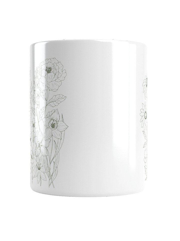 Taza Floral Botánica Minimalista | Taza de Flores en Verde Salvia | Regalo Elegante para Amantes de la Naturaleza product image (2)