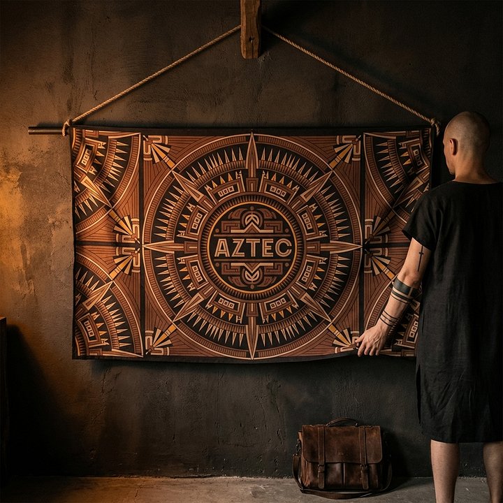 Aztec Ritual Flag — Ancient Geometry 01 product image (1)