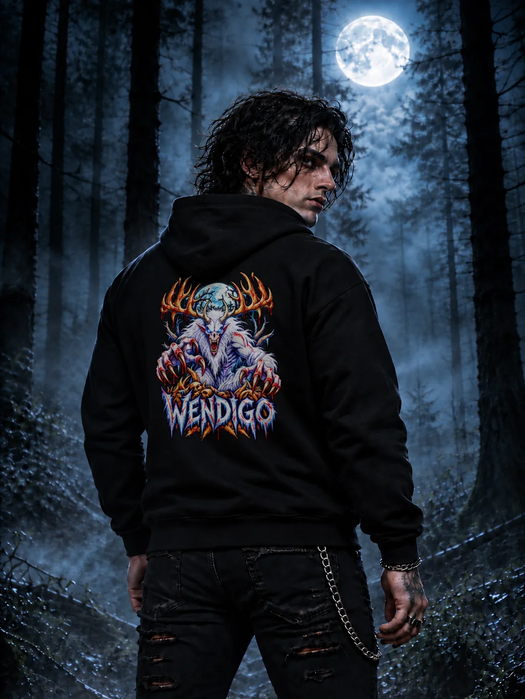 Wendigo: Neon Nightmares – Back Print Hoodie product image (2)