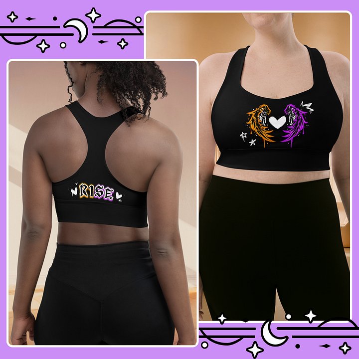 RISE Collection: Subtle Nonbinary Pride Phoenix Mild Compression Sports Bra product image (2)