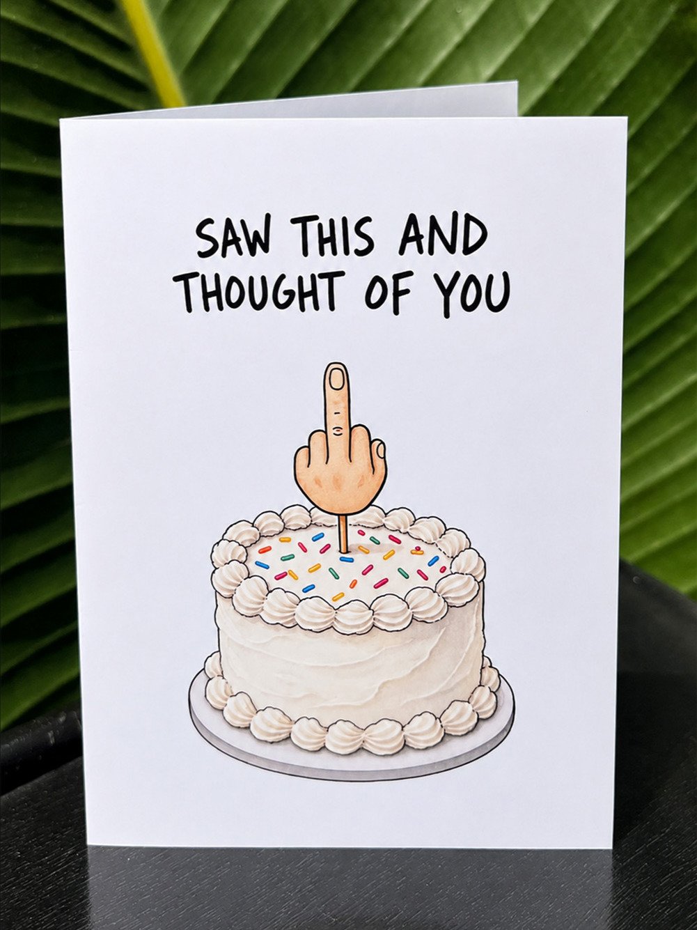 FUNNY FRIEND CARD: Saw This And Thought Of You (Middle Finger) Rude Humor product image (1)