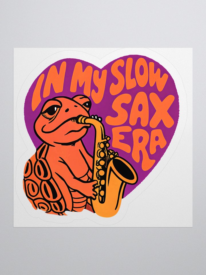 Slow Sax Turtle Kiss Cut Stickers product image (3)