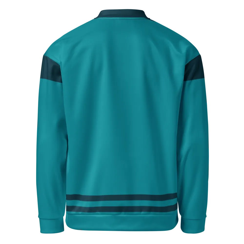 Customizable Teal Line Bomber Jacket product image (8)