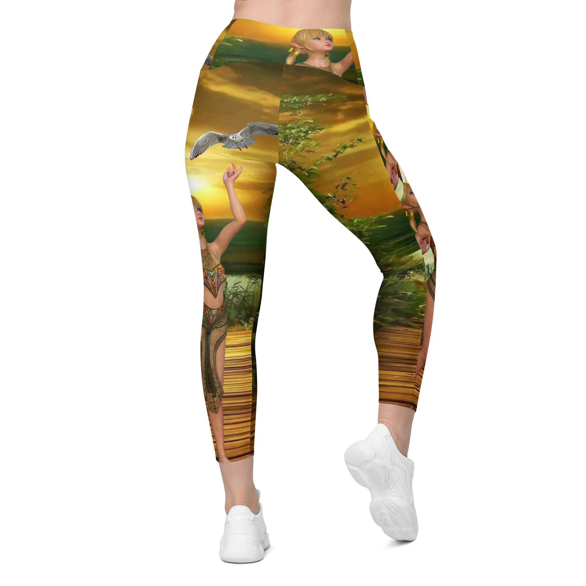 'Elven Stories - The Night of Your Return' Crossover Leggings with Pockets product image (2)