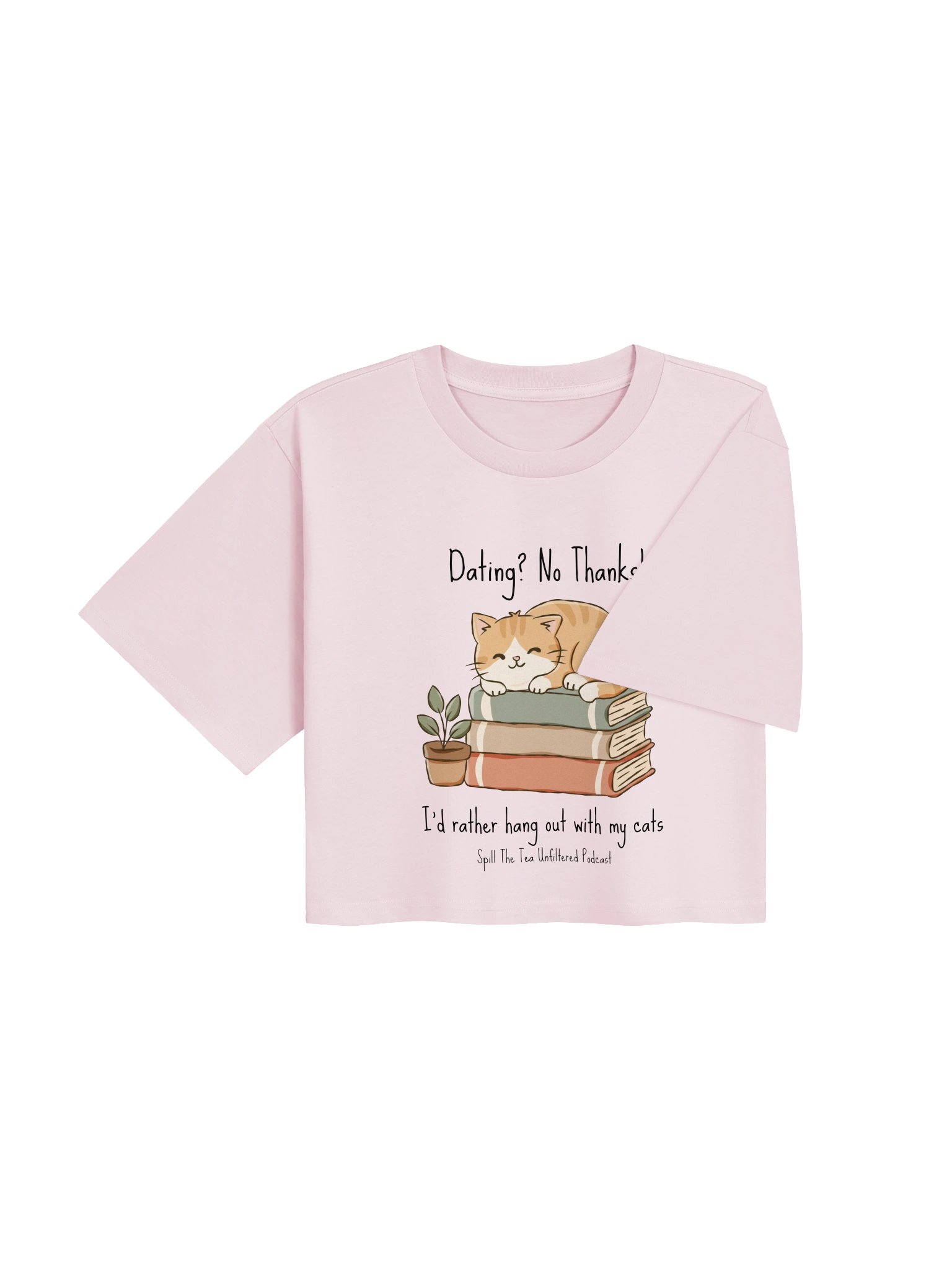 Dating? No Thanks Cat Lover Crop Tee product image (4)