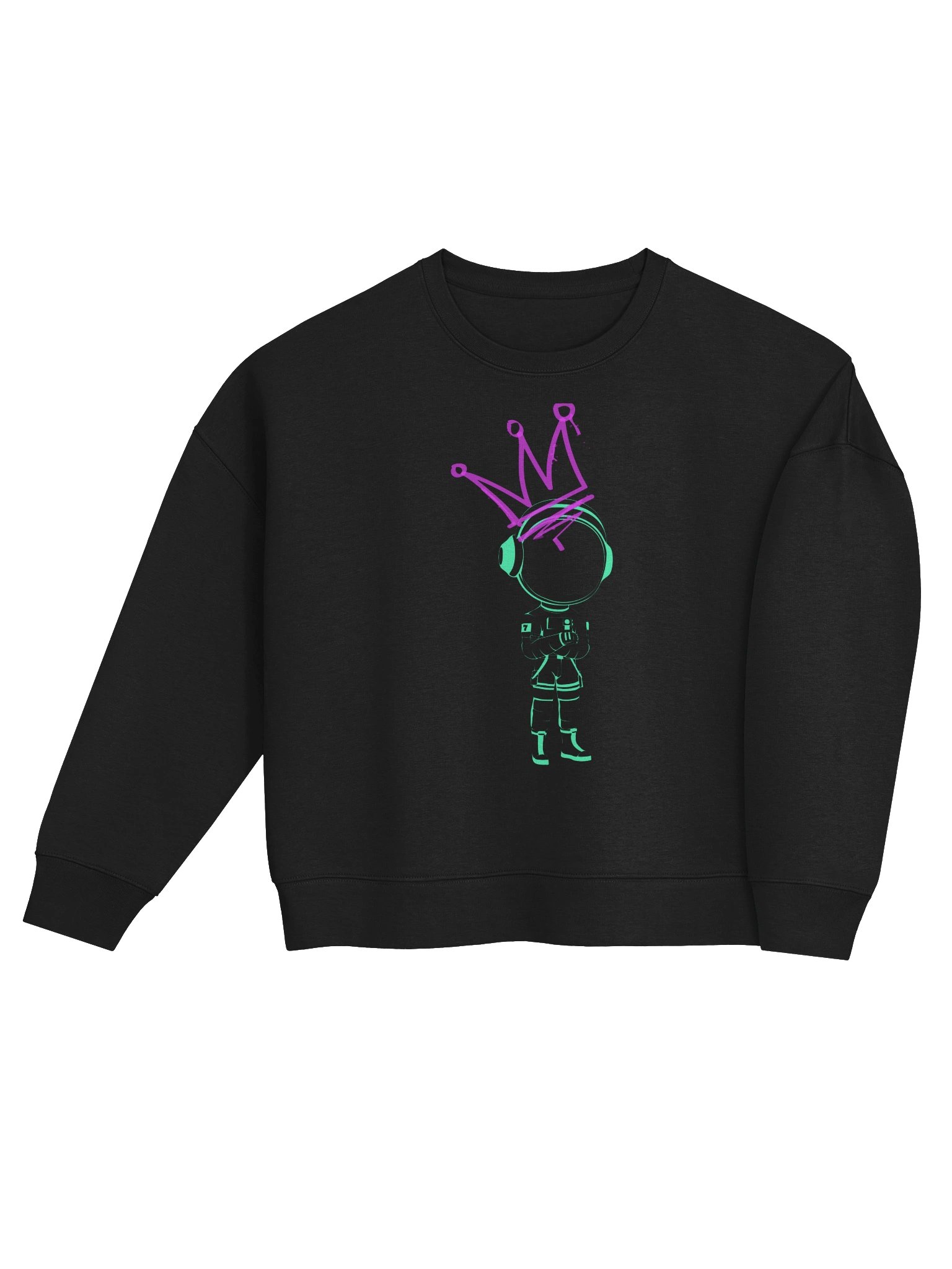Neon Crown Graffiti Urban Martian Ladies Cropped Sweatshirt product image (4)