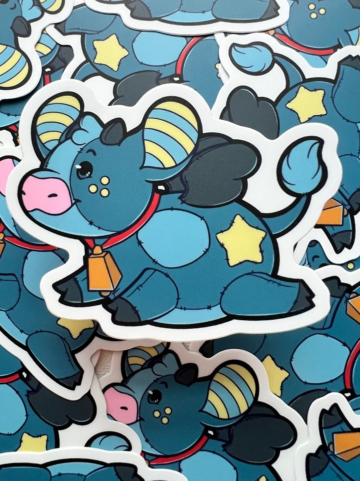 SkyTeaa Plush Cow Sticker product image (1)