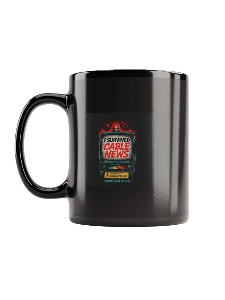 I Survived Cable News TV Panic-Meter Black Mug product image (7)