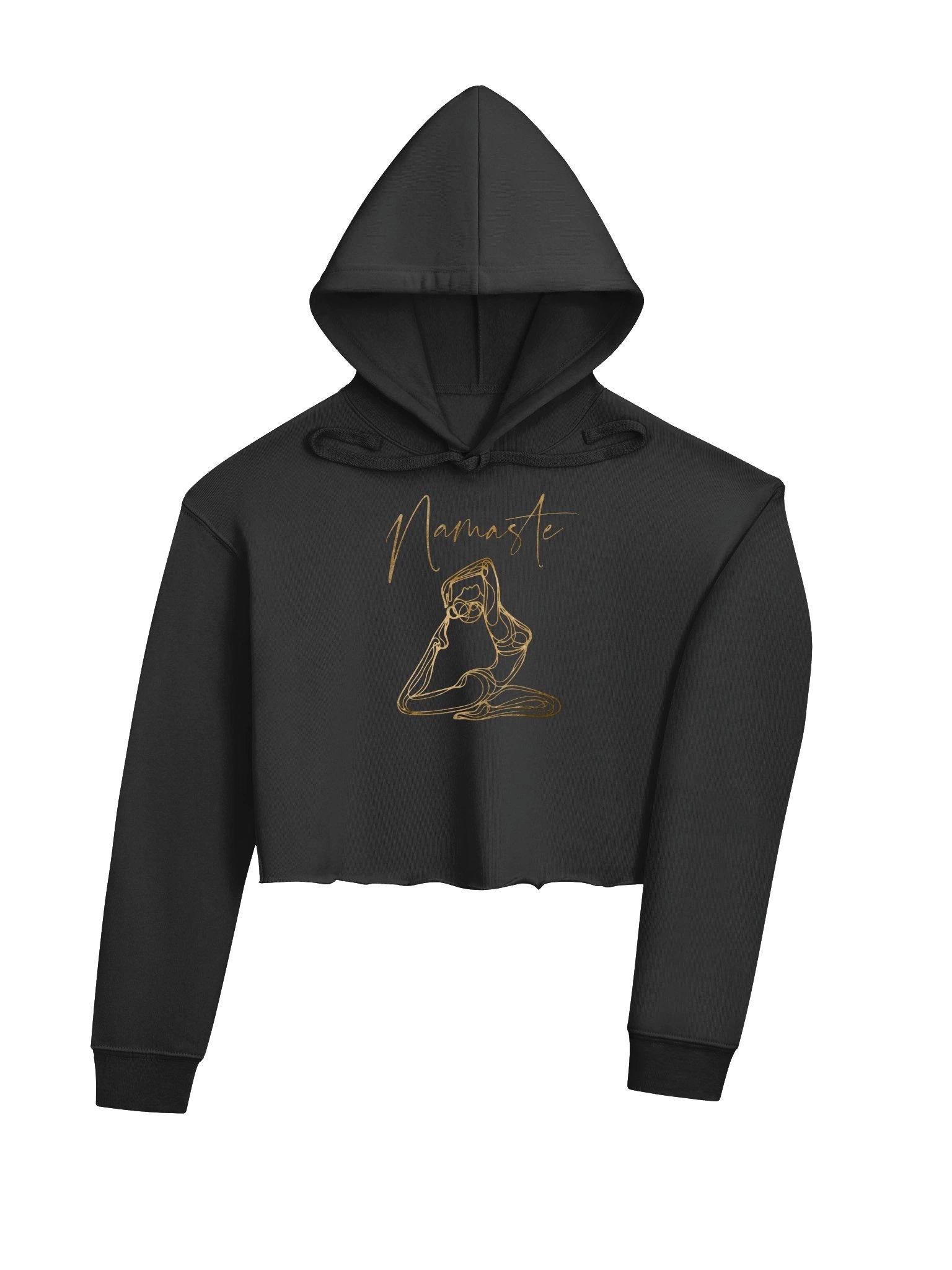 Namaste Gold Line Art Crop Hoodie product image (4)