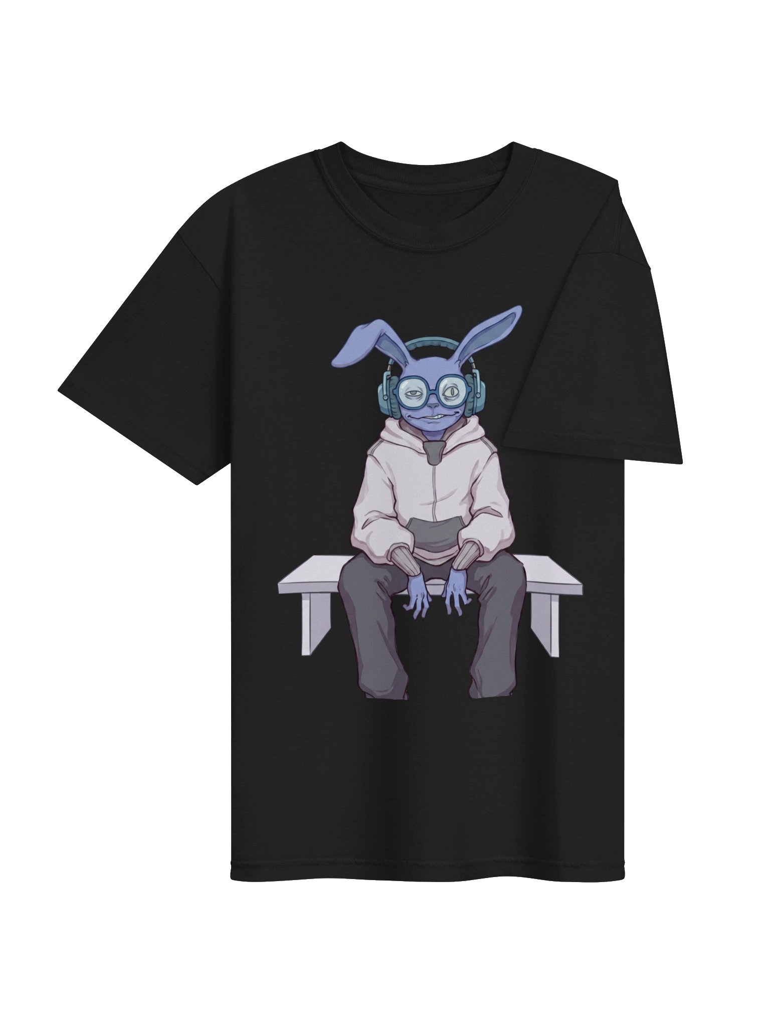 Headphones Rabbit T-Shirt – Cute Creepy Hospital Aesthetic Unisex Tee product image (4)