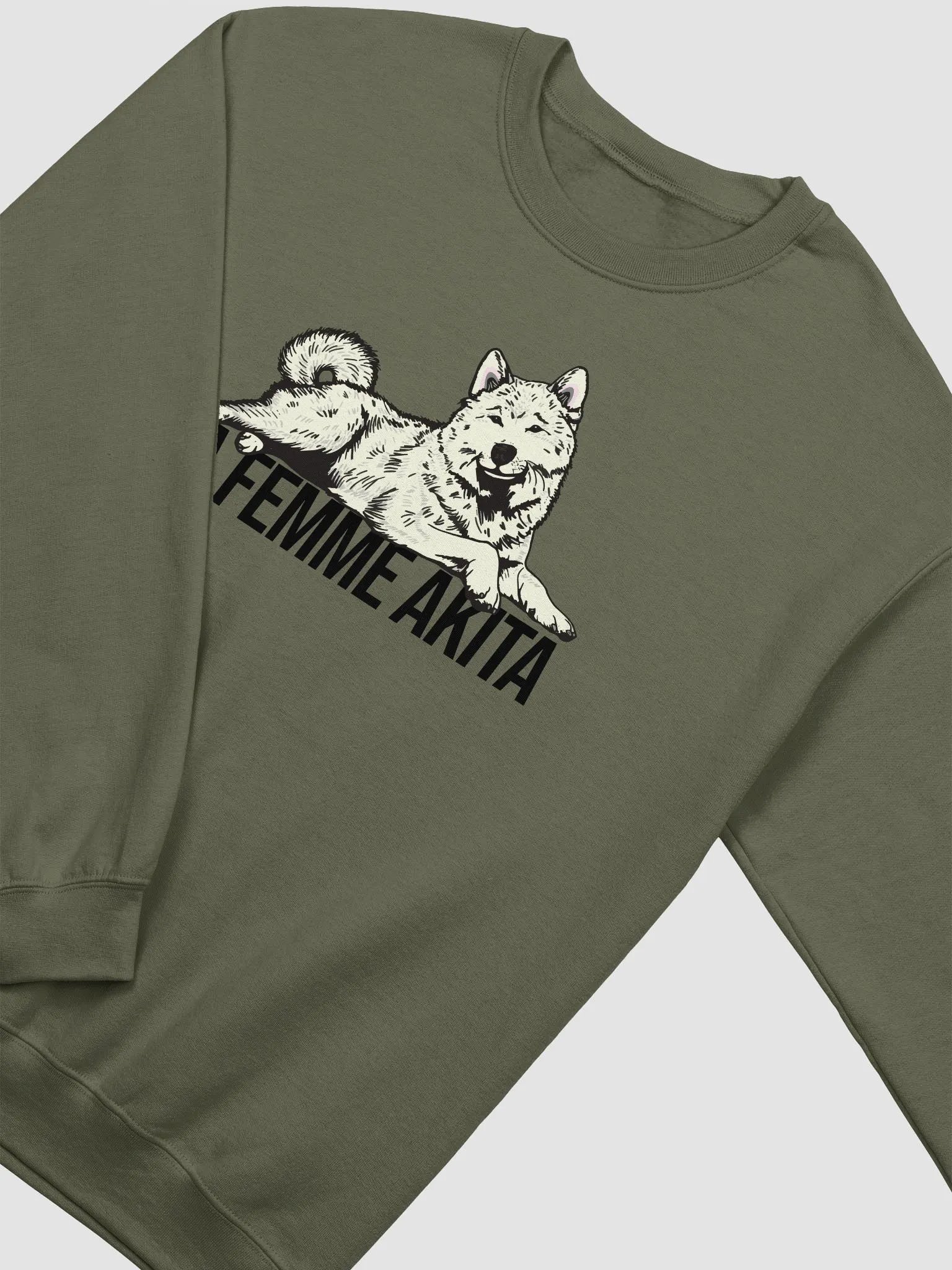 La Femme Akita Sweatshirt of an Akita Inu (White) | Funny Shirt for Akita Paw-rents product image (4)