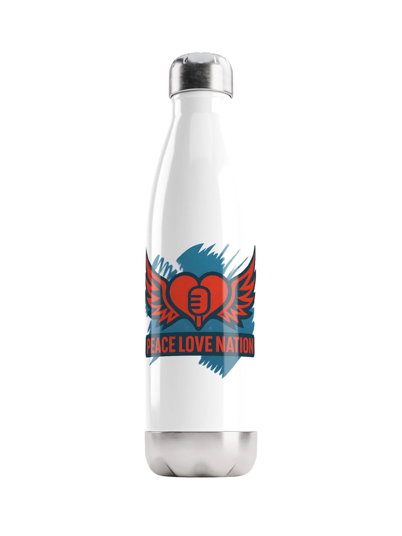 PLN White Stainless Steel Water Bottle product image (1)