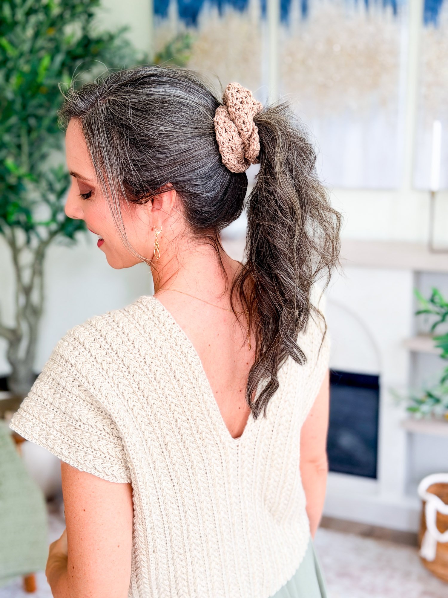 Double Bloom Crochet Scrunchie product image (4)