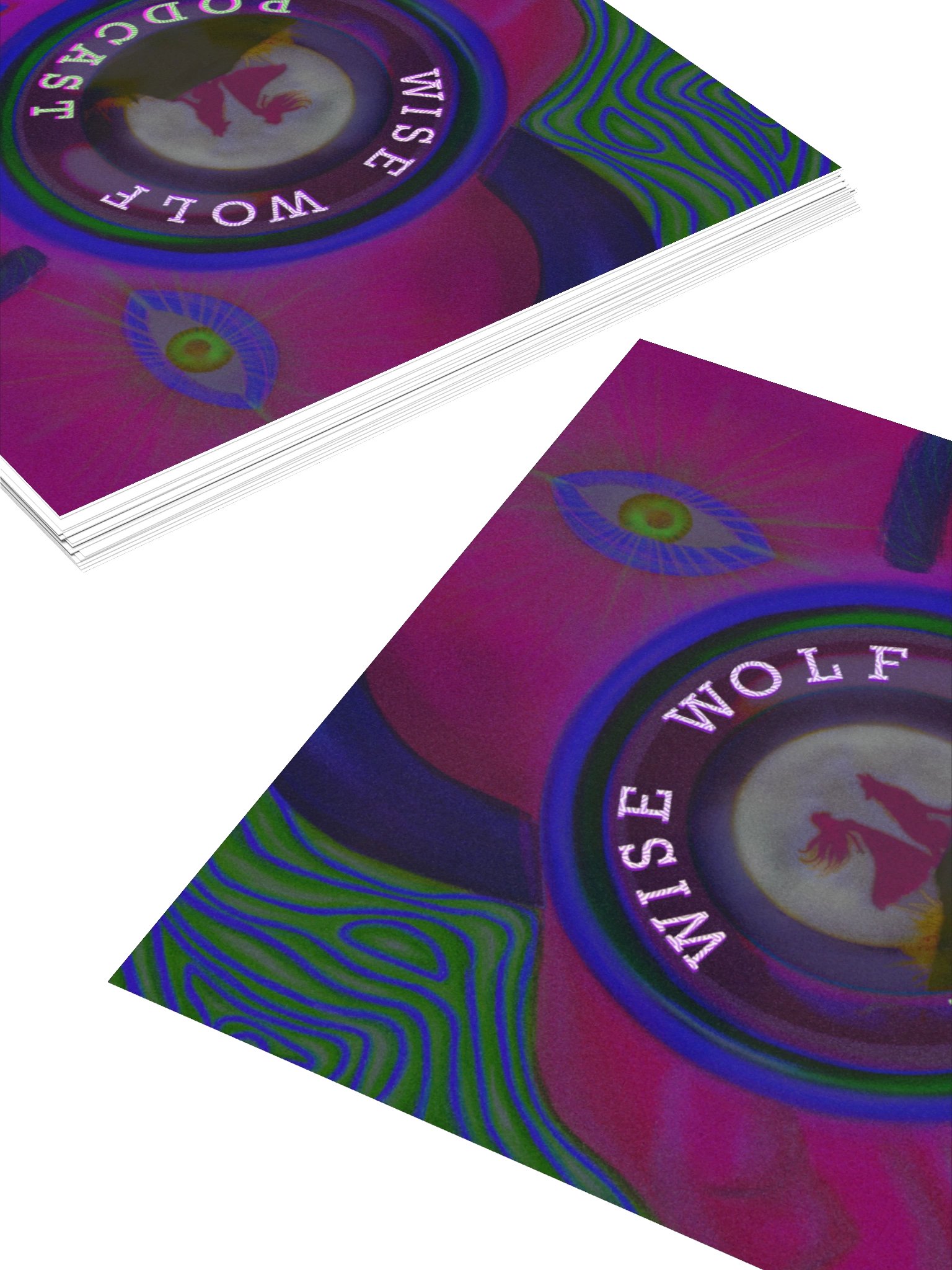 Wise Wolf Wellness Podcast Cover Art Kiss Cut Stickers product image (10)