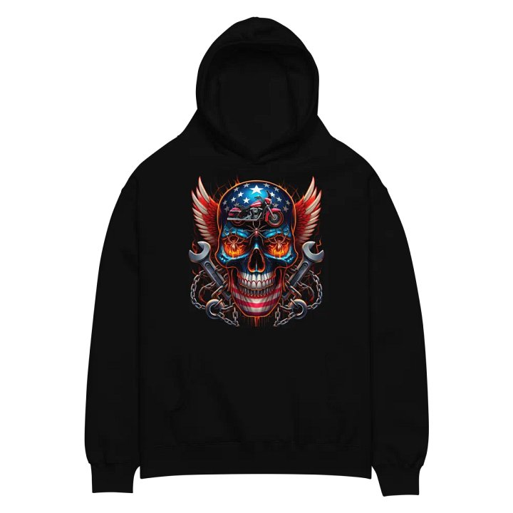 American Spirit Skull Oversized Hoodie #32 product image (2)