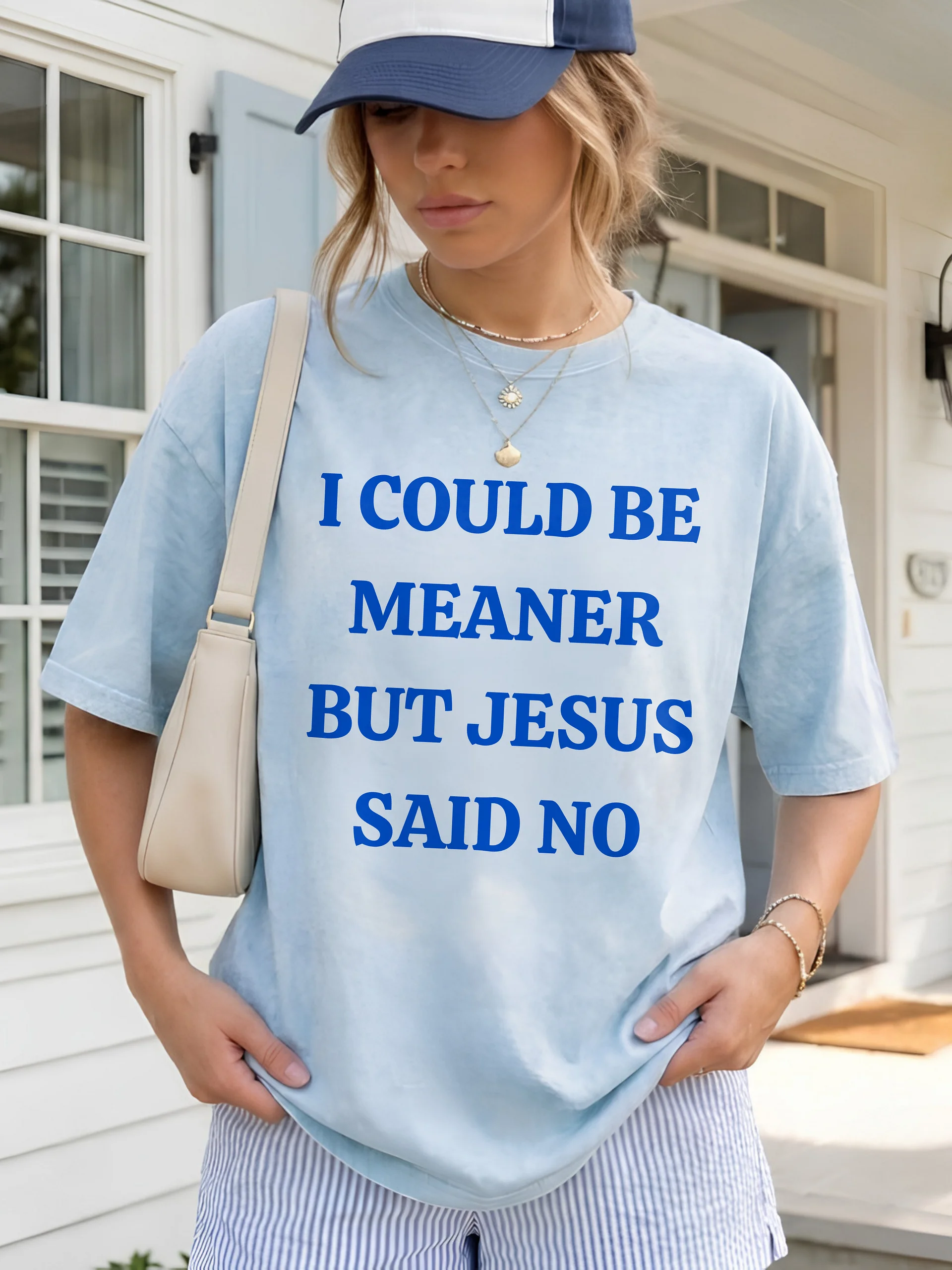 I Could Be Meaner But Jesus Said No T-shirt product image (1)