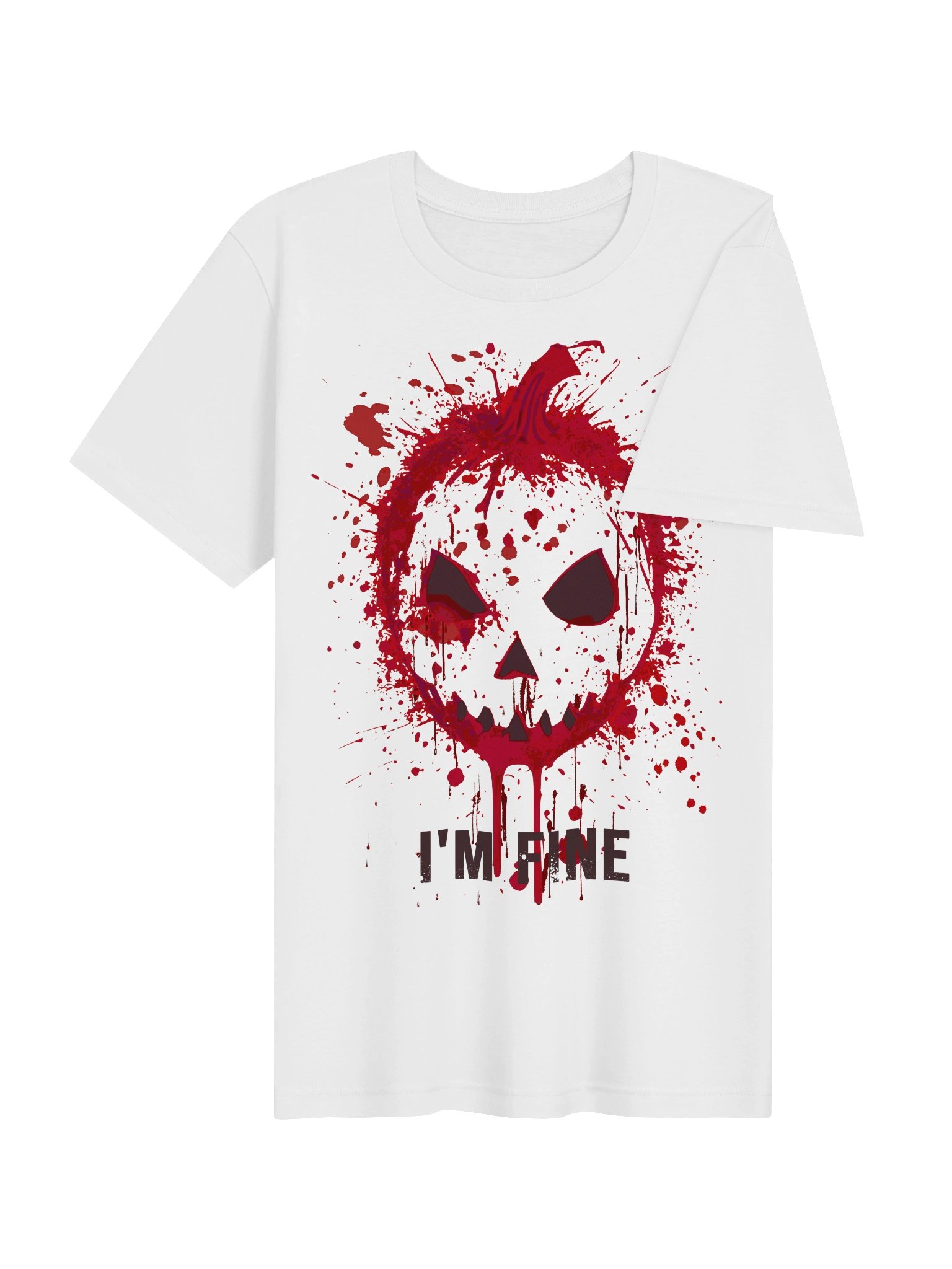 I’m Fine Bloody Shirt Blood Splatter Zombie Pumpkin Jack O Lantern Horror product image (9)