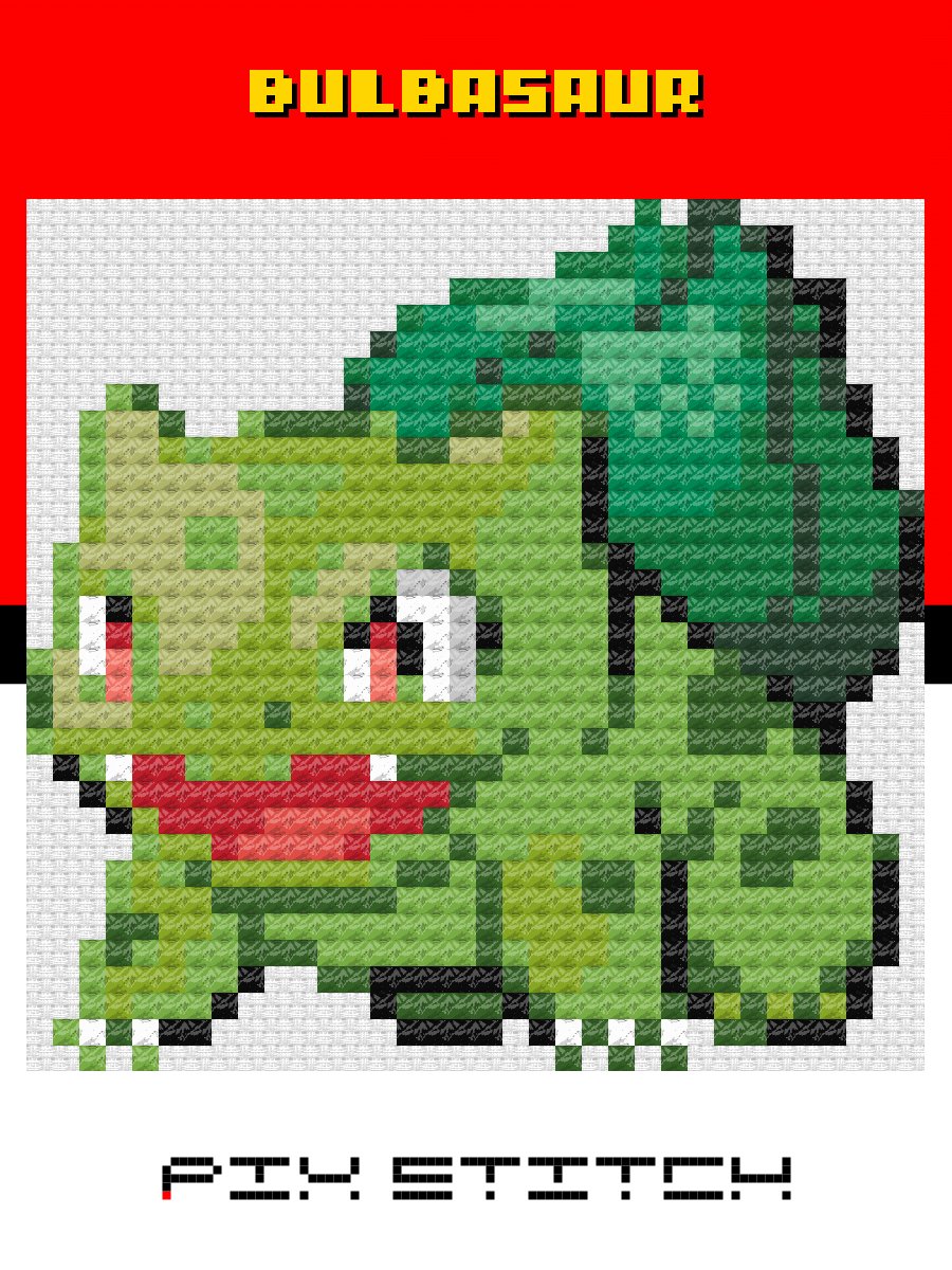 001-Bulbasaur Cross Stitch Pattern product image (2)