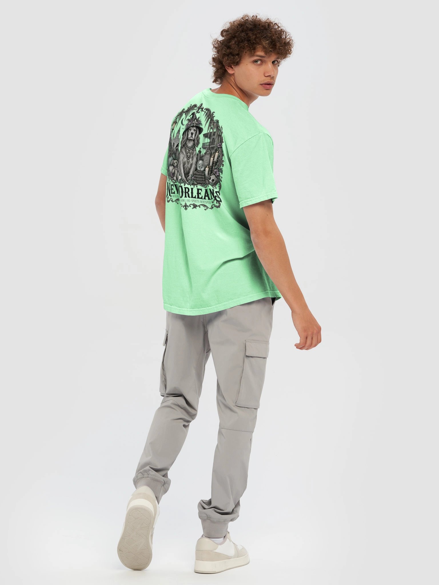 New Orleans Witchy Hound Halloween Tee product image (26)