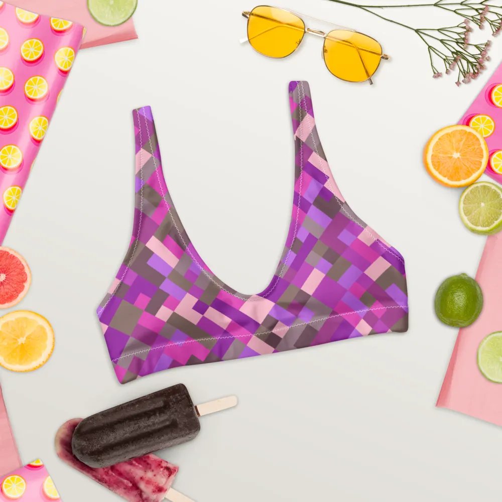 Colorful Mosaic Pattern Design Padded Bikini Top - v5 product image (6)
