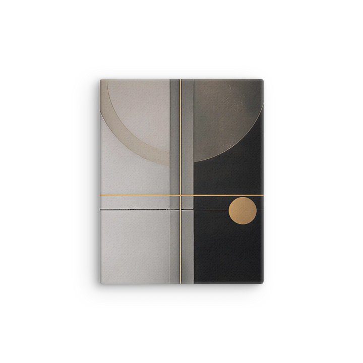 Equinox Balance – Geometric Composition in Black, Gray, and Gold Lines product image (12)