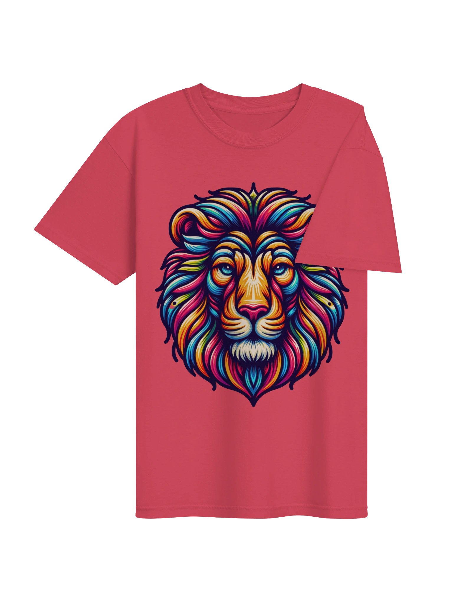 Lion T-Shirt | Bold Colorful Lion Head Graphic T-Shirt for Men & Women product image (43)