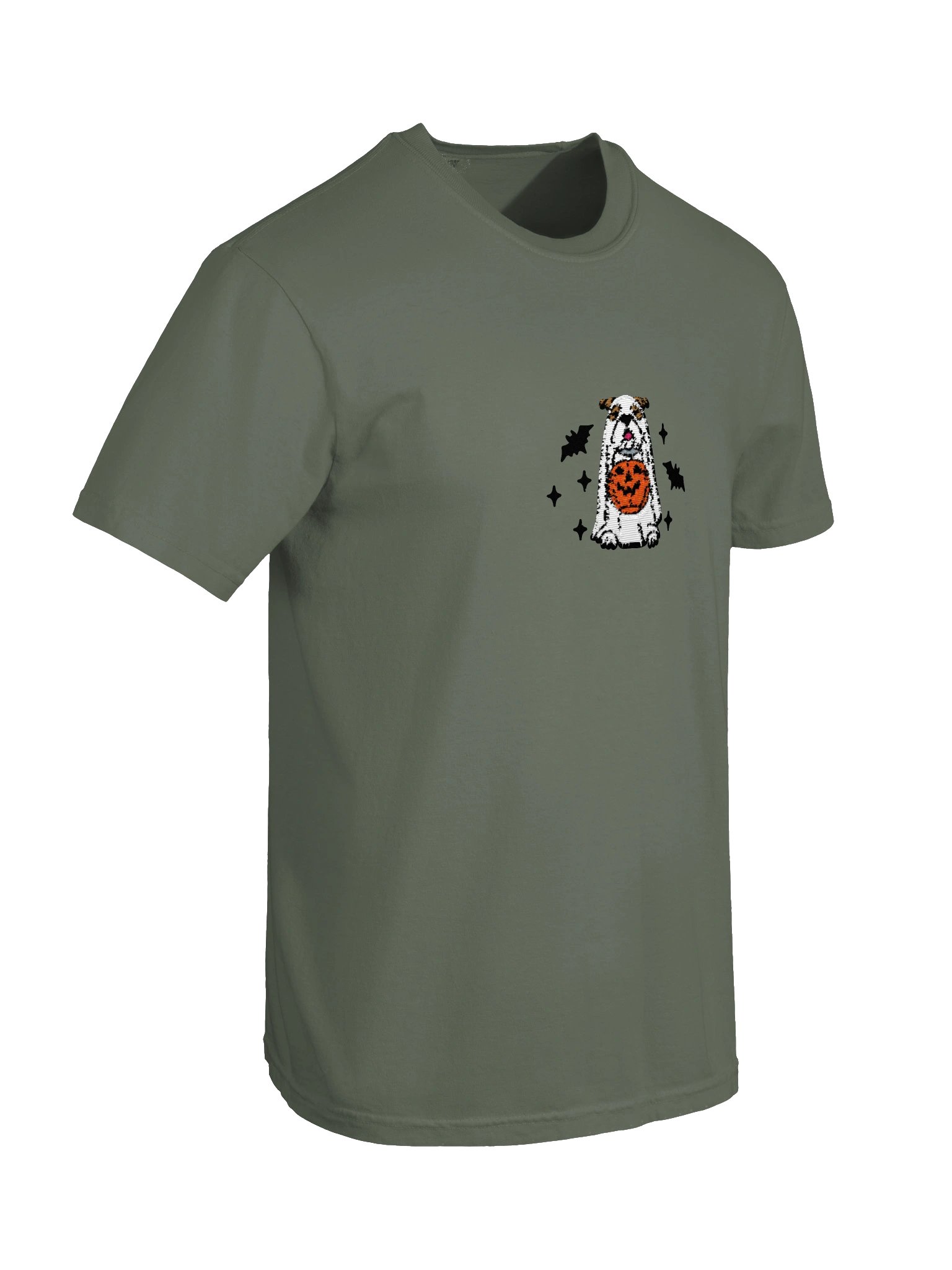 Halloween English Bulldog(Brown & White) Embroidered T-Shirt product image (9)
