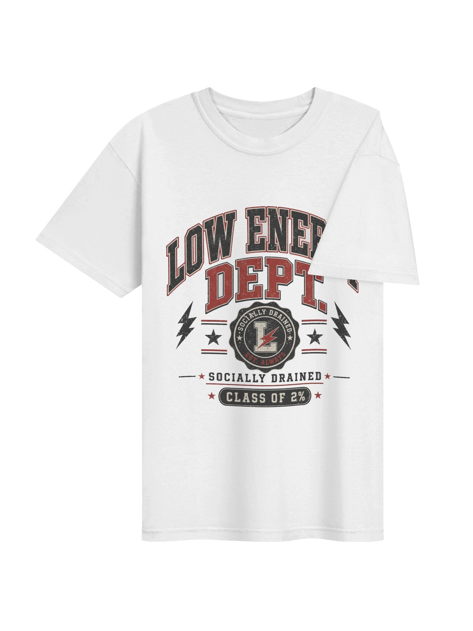 Low Energy Dept Vintage Tee – Funny Socially Drained Graphic Shirt product image (4)