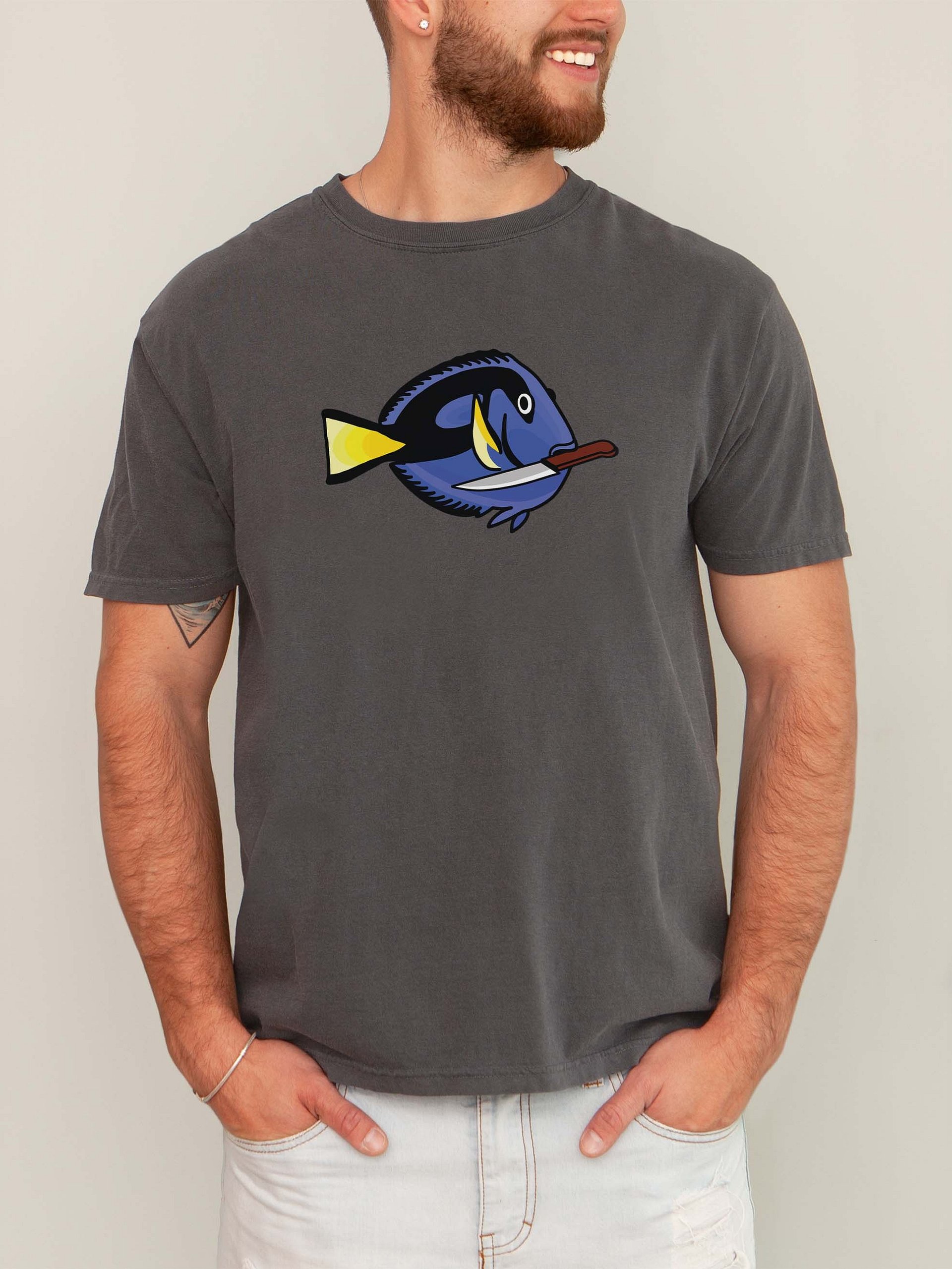 Angry Blue Tang T-Shirt for Reef Aquarium Lovers product image (2)