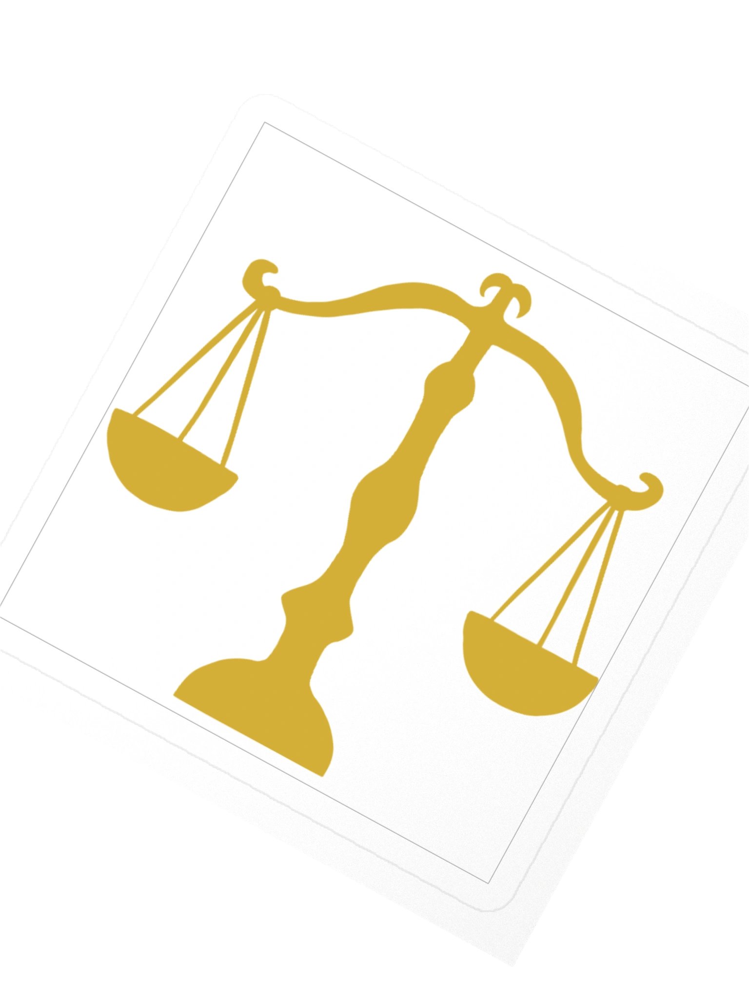 Libra Zodiac Sticker — Golden Scales of Justice Design product image (2)