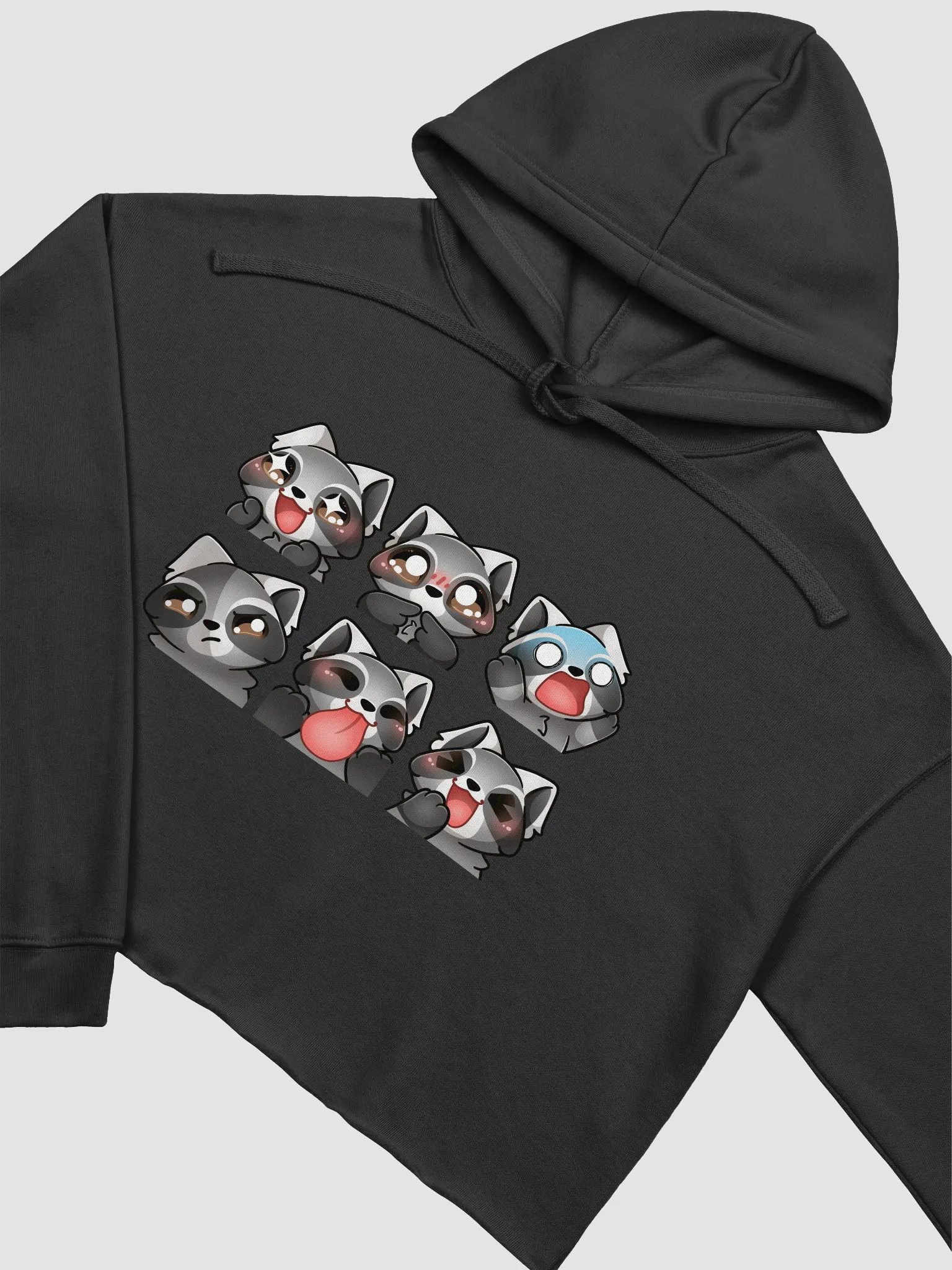 Raccoon emote cropped fleece hoodie product image (3)