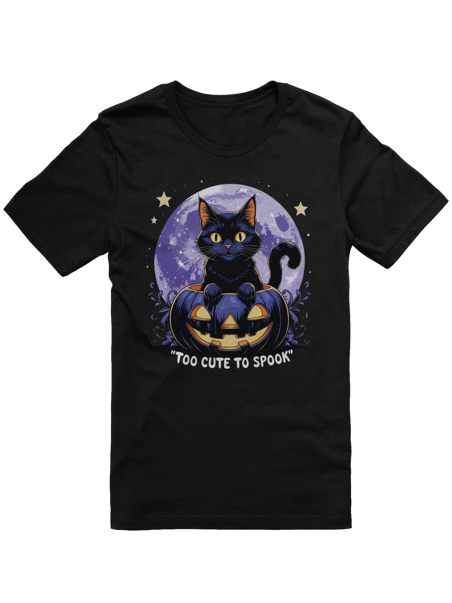 Whimsical Cat in Pumpkin Moonlight T-Shirt product image (4)