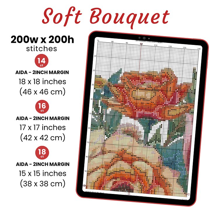 Soft Bouquet Cross Stitch Pattern product image (2)