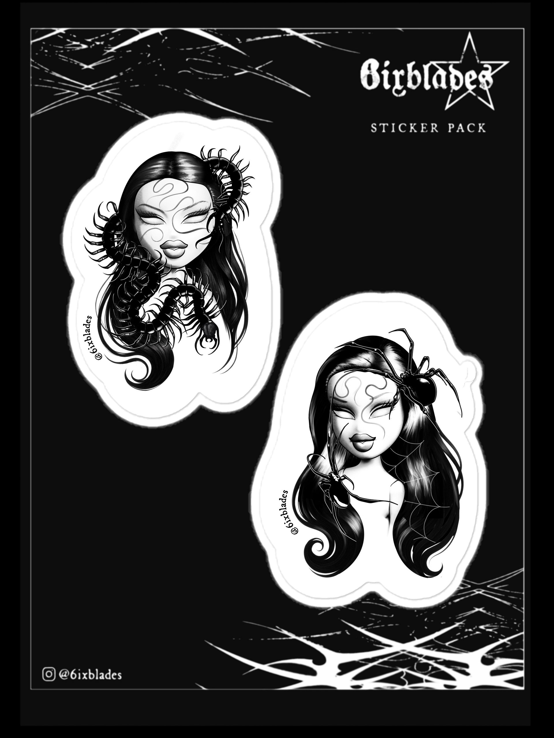 6ixblades Creepy Doll Sticker Pack product image (1)
