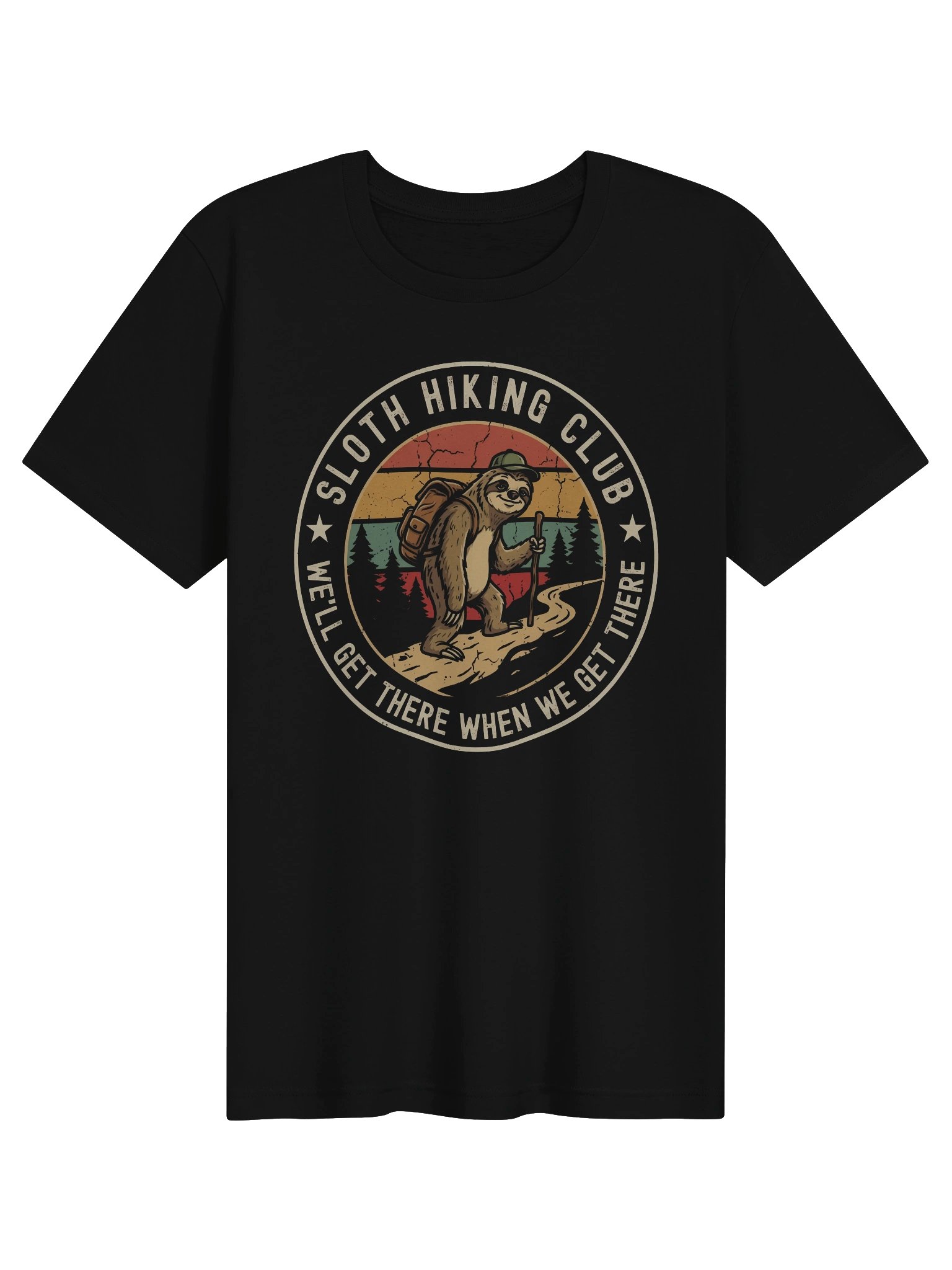 Sloth Hiking We'll Get There When We Get There T-Shirt product image (1)