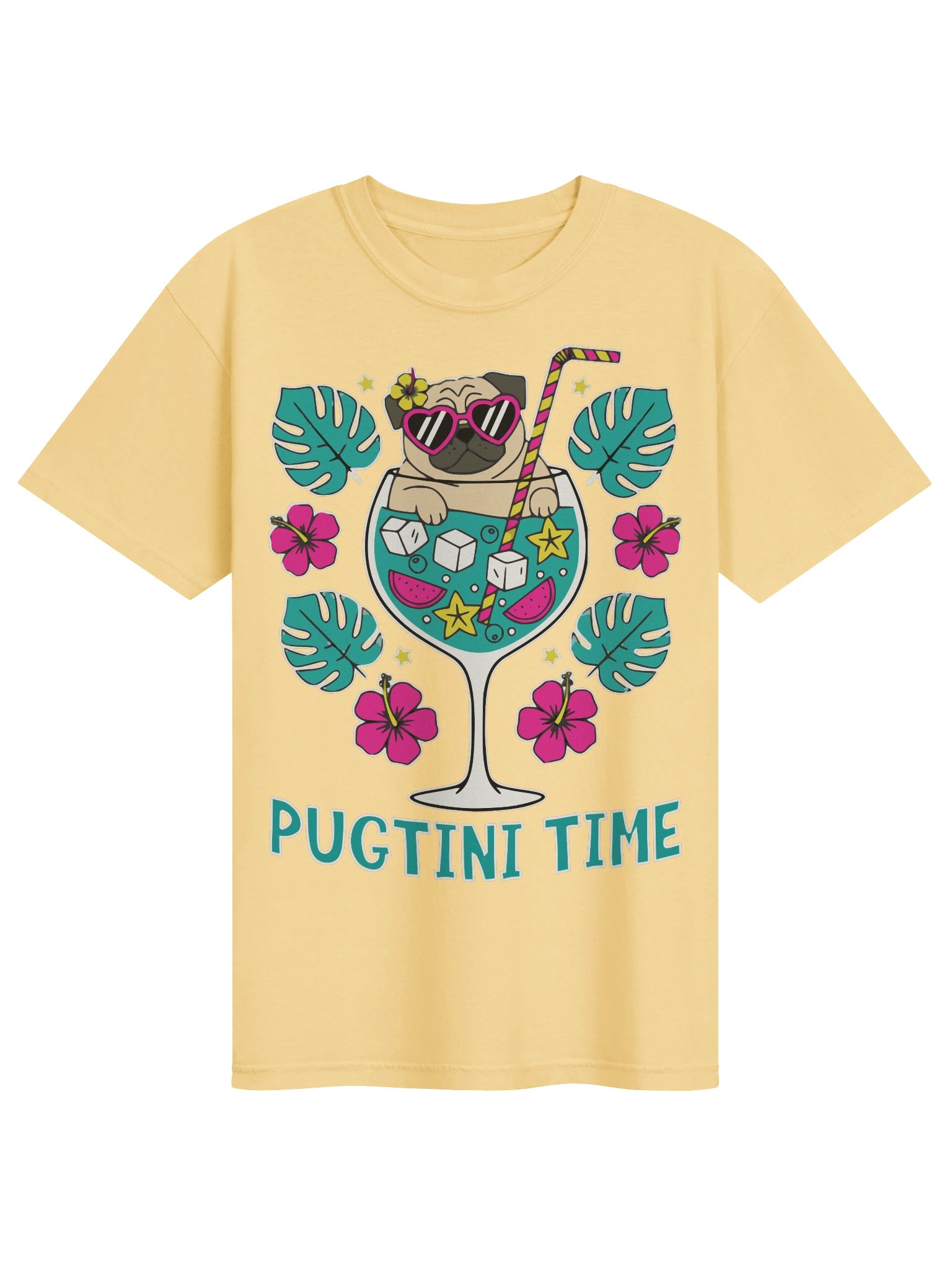 PUGTINI TIME — Pug Cocktail Graphic Tee product image (2)