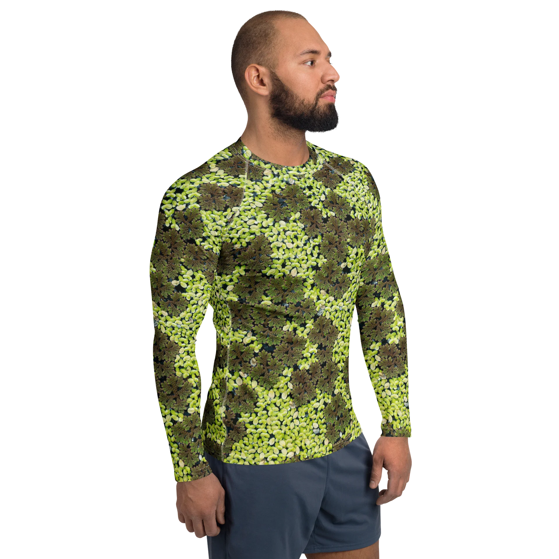 Verdant Life Light All-Over Print Men's Botanical Long Sleeve Rash Guard product image (4)