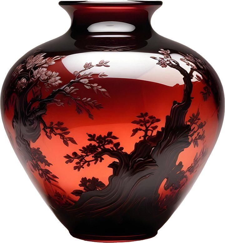 Chinese Porcelain Vase – Enchanting Crimson Elegance PNG product image (1)
